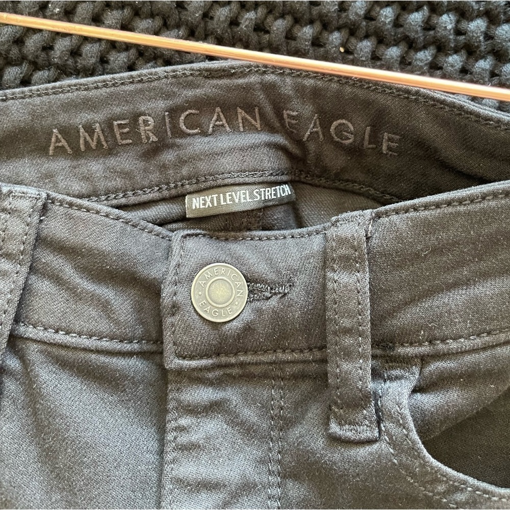 American Eagle Black Next Level Stretch Black Jeans - Picture 2 of 5